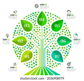 Infographic design template. Creative concept with 7 steps. Can be used for workflow layout, diagram, banner, webdesign. Vector illustration