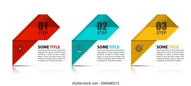 Infographic design template. Creative concept with 3 steps. Can be used for workflow layout, diagram, banner, webdesign. Vector illustration