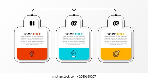 Infographic design template. Creative concept with 3 steps. Can be used for workflow layout, diagram, banner, webdesign. Vector illustration.