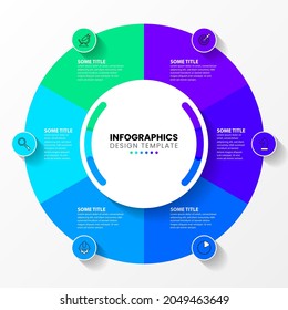 Infographic design template. Creative concept with 6 steps. Can be used for workflow layout, diagram, banner, webdesign. Vector illustration