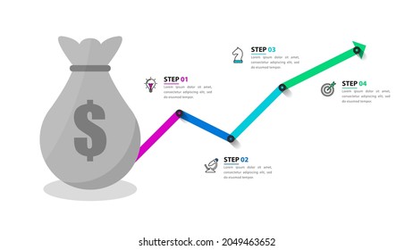 Infographic design template. Creative concept with 4 steps. Can be used for workflow layout, diagram, banner, webdesign. Vector illustration