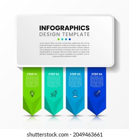Infographic design template. Creative concept with 4 steps. Can be used for workflow layout, diagram, banner, webdesign. Vector illustration