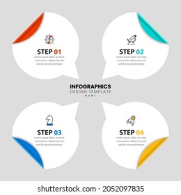 Infographic design template. Creative concept with 4 steps. Can be used for workflow layout, diagram, banner, webdesign. Vector illustration