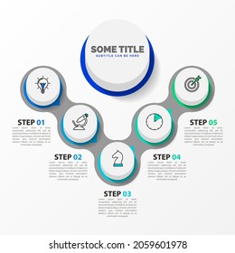 Infographic design template. Creative concept with 5 steps. Can be used for workflow layout, diagram, banner, webdesign. Vector illustration
