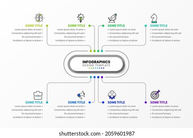 Infographic design template. Creative concept with 8 steps. Can be used for workflow layout, diagram, banner, webdesign. Vector illustration