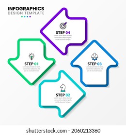 Infographic design template. Creative concept with 4 steps. Can be used for workflow layout, diagram, banner, webdesign. Vector illustration