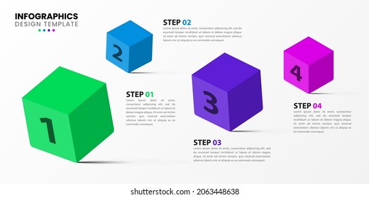 Infographic design template. Creative concept with 4 steps. Can be used for workflow layout, diagram, banner, webdesign. Vector illustration