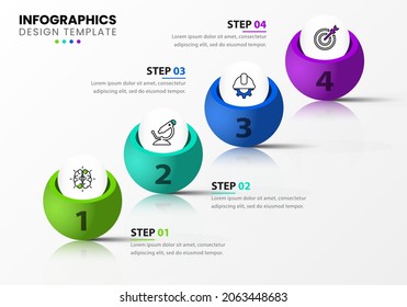 Infographic design template. Creative concept with 4 steps. Can be used for workflow layout, diagram, banner, webdesign. Vector illustration