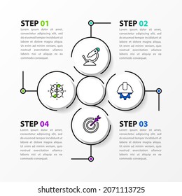 Infographic design template. Creative concept with 4 steps. Can be used for workflow layout, diagram, banner, webdesign. Vector illustration