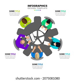 Infografische Design-Vorlage. Kreatives Konzept mit 5 Schritten. Kann für Workflow-Layout, Diagramm, Banner, Webdesign verwendet werden. Vektorgrafik