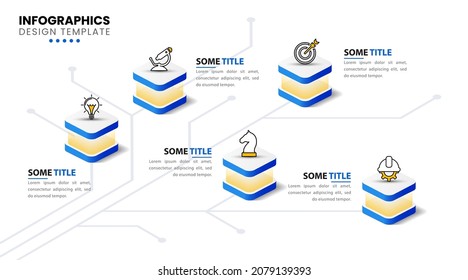 Infographic Design Template. Creative Concept With 5 Steps. Can Be Used For Workflow Layout, Diagram, Banner, Webdesign. Vector Illustration