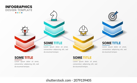 Infographic design template. Creative concept with 4 steps. Can be used for workflow layout, diagram, banner, webdesign. Vector illustration