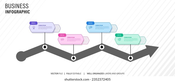 Infographic design template. Creative concept with 4 steps
