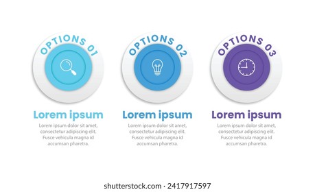 Infografische Design-Vorlage. Kreatives Konzept mit 3 Schritten
