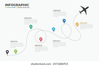 Infographic design template. Creative concept with 6 steps. Can be used for workflow layout, diagram, banner, webdesign. Vector illustration