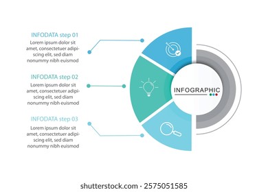 Infographic design template. Creative concept with 3 steps. Can be used for workflow layout, diagram, banner, web design. Vector illustration