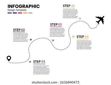 Infographic design template. Creative concept with five steps stock illustration