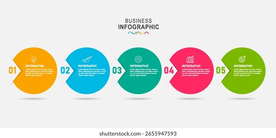 Plantilla de diseño infográfico. Concepto creativo con 5 pasos