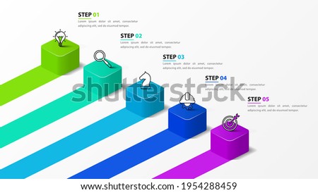 Infographic design template. Creative concept with 5 steps. Can be used for workflow layout, diagram, banner, webdesign. Vector illustration