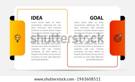 Infographic design template. Creative concept with 2 steps. Can be used for workflow layout, diagram, banner, webdesign. Vector illustration