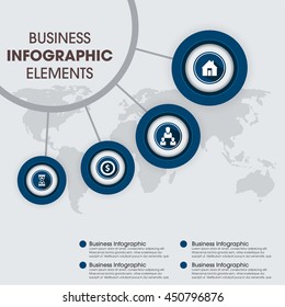 Infographic design template. Creative world. Colorful circle with icons. Vector illustration