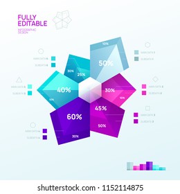 Infographic design template. Diagram for data presentation. Vector illustration.