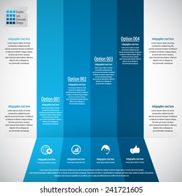 Infographic design template- display information with original and modern style. All elements in separate layers - background,gear shape,infographics text.