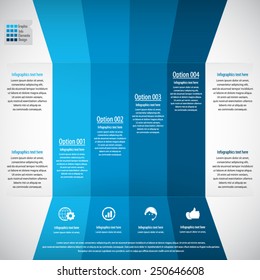 Infographic design template- display information with original and modern style. All elements in separate layers - background,banner shape, text.