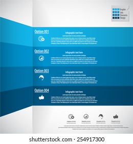 Infographic design template- display information with original and modern style. All elements in separate layers - background,banners, text. EPS10 vector.