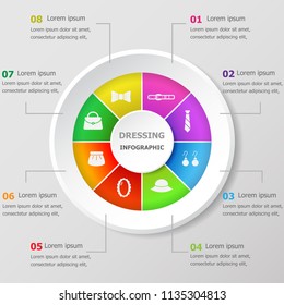 Infographic design template with dressing icons, stock vector