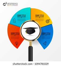 Infographic design template. Education concept with 4 steps. Can be used for workflow layout, diagram, banner, webdesign. Vector illustration