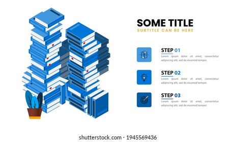 Plantilla de diseño infográfico. Concepto educativo con 3 pasos. Se puede utilizar para diseño de flujo de trabajo, diagrama, banner, diseño web. Ilustración del vector