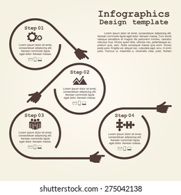 Infographic design template with elements and icons. Vector illustration