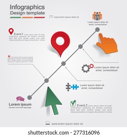 Infographic design template with elements and icons. Vector