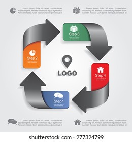 Infographic design template with elements and icons. Vector 