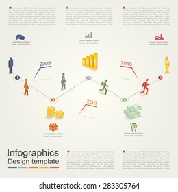 Infographic design template with elements and icons. Vector illustration