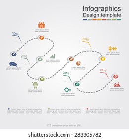 Infografik-Designvorlage mit Elementen und Symbolen. Vektorgrafik