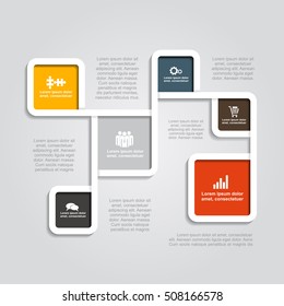 Infographic design template with elements and icons. Vector illustration