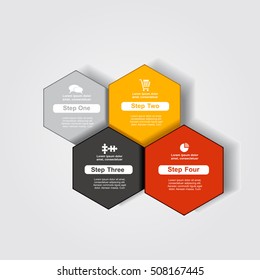 Infographic design template with elements and icons. Vector illustration
