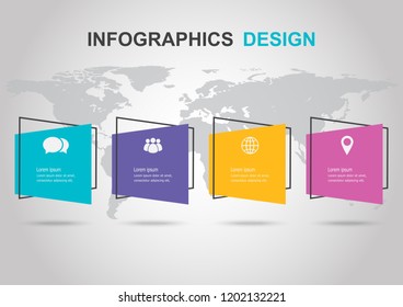 Infographic design template with flat banner, stock vector
