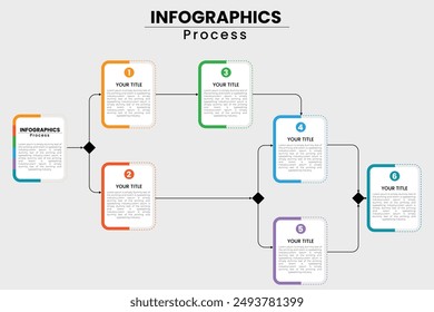 Infographic design template. Flat process infographic template