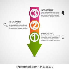 Infographic design template in the form of arrows. 