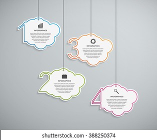 Infographic design template in the form of clouds. Vector Illustration.
