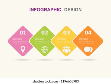 Infographic design template with four steps, stock vector