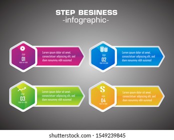Infographic design template in four steps.
