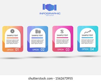 Infographic design template in four steps.
