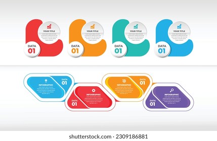 Infografische Design-Vorlage mit vier Schritten