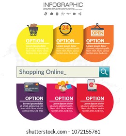 Infographic design template with frame for your text and photo, can be used for workflow layout, diagram, report, web design. 