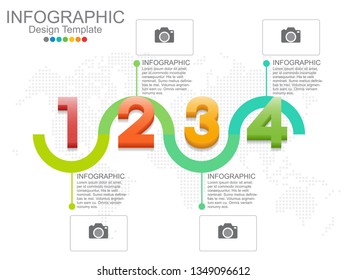 Infographic design template with frame for your text and photo