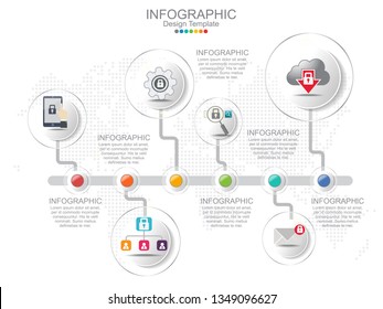 Infographic design template with frame for your text and photo